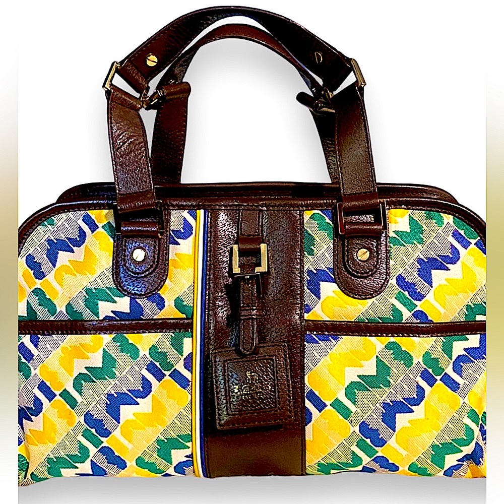 L.A.M.B. Gwen Stefani vintage leather/canvas satchel bag
